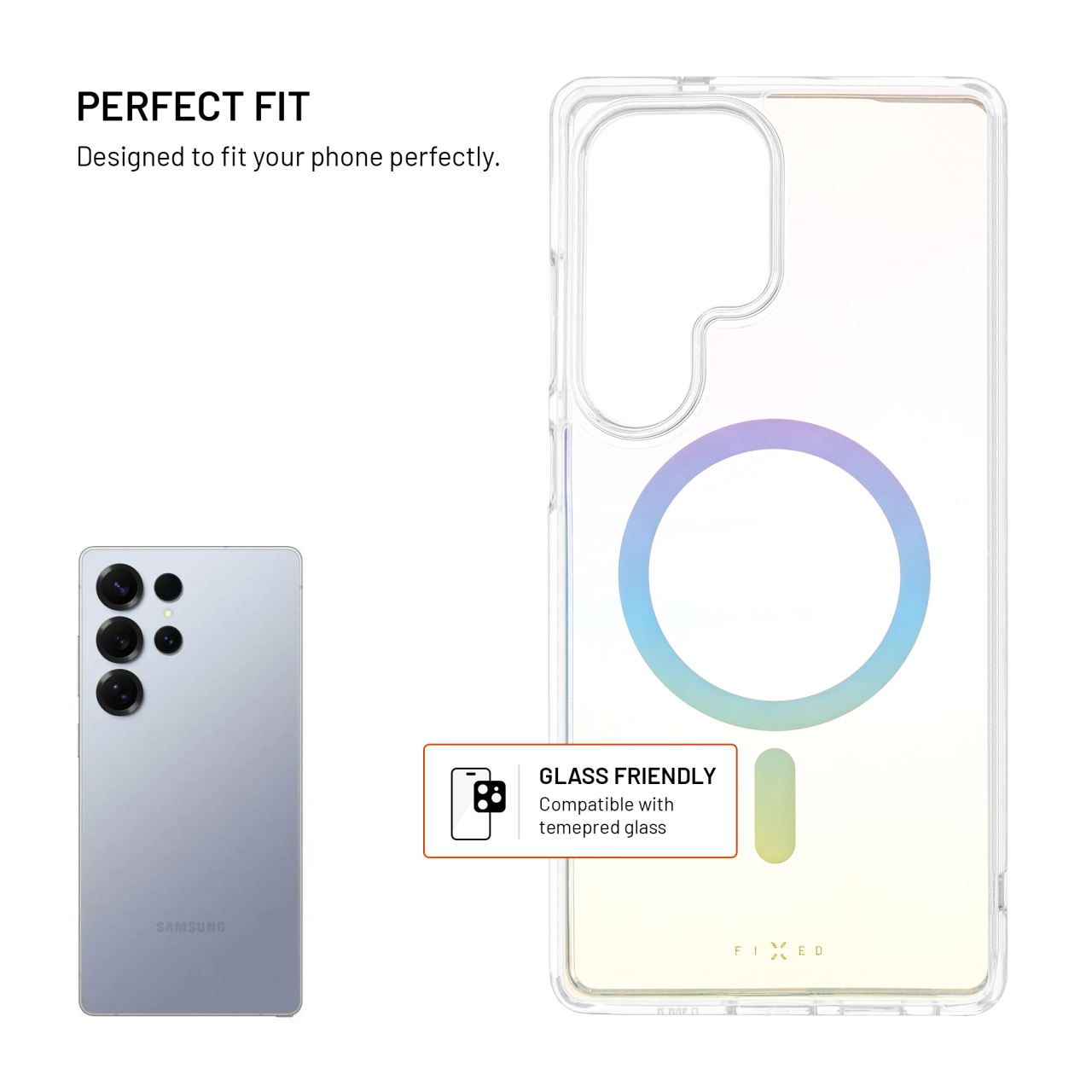 Zadní kryt FIXED MagRainbow s podporou MagSafe pro Samsung Galaxy S25 Ultra, duhový