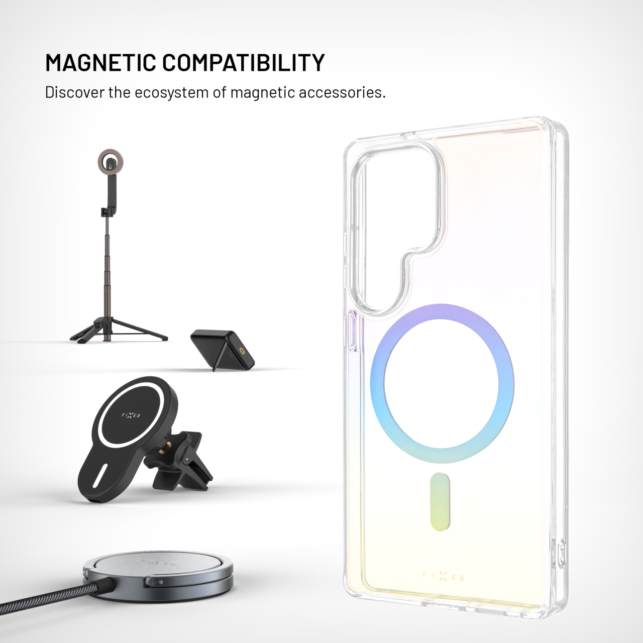 Zadní kryt FIXED MagRainbow s podporou MagSafe pro Samsung Galaxy S25 Ultra, duhový