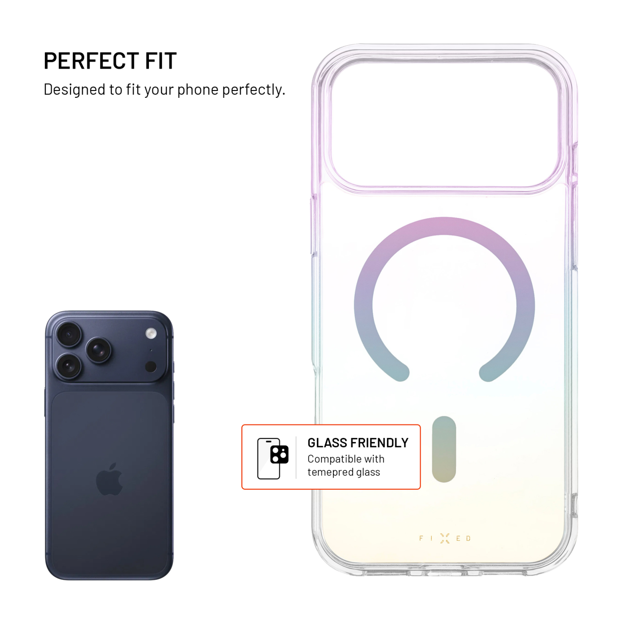 Zadní kryt FIXED MagRainbow s podporou MagSafe pro Apple iPhone 17 Pro Max, duhový