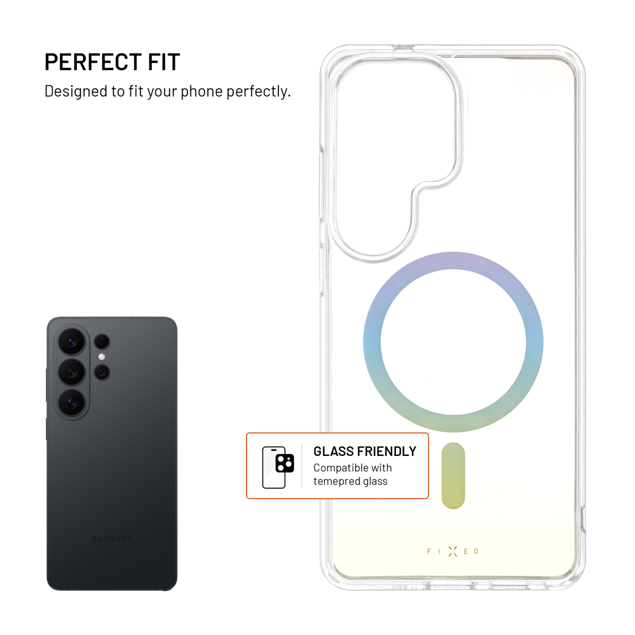 Zadní kryt FIXED MagRainbow s podporou MagSafe pro Samsung Galaxy S26 Ultra, duhový