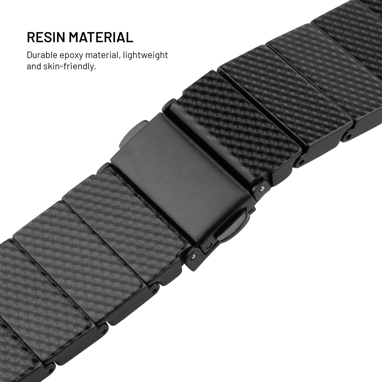 Resinový řemínek FIXED Resin Strap s Quick Release 18mm pro smartwatch, Carbon Black