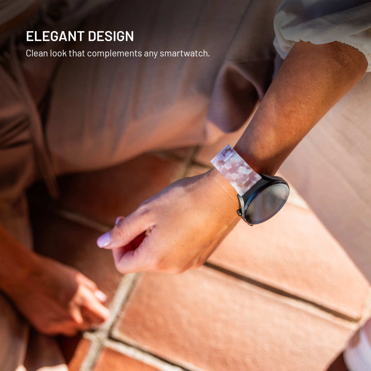 Resinový řemínek FIXED Resin Strap s Quick Release 22mm pro smartwatch, Cloud White