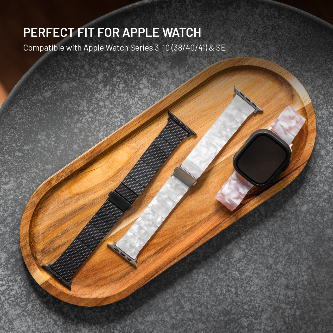 Resinový řemínek FIXED Resin Strap pro Apple Watch 38/40/41mm, Cloud White