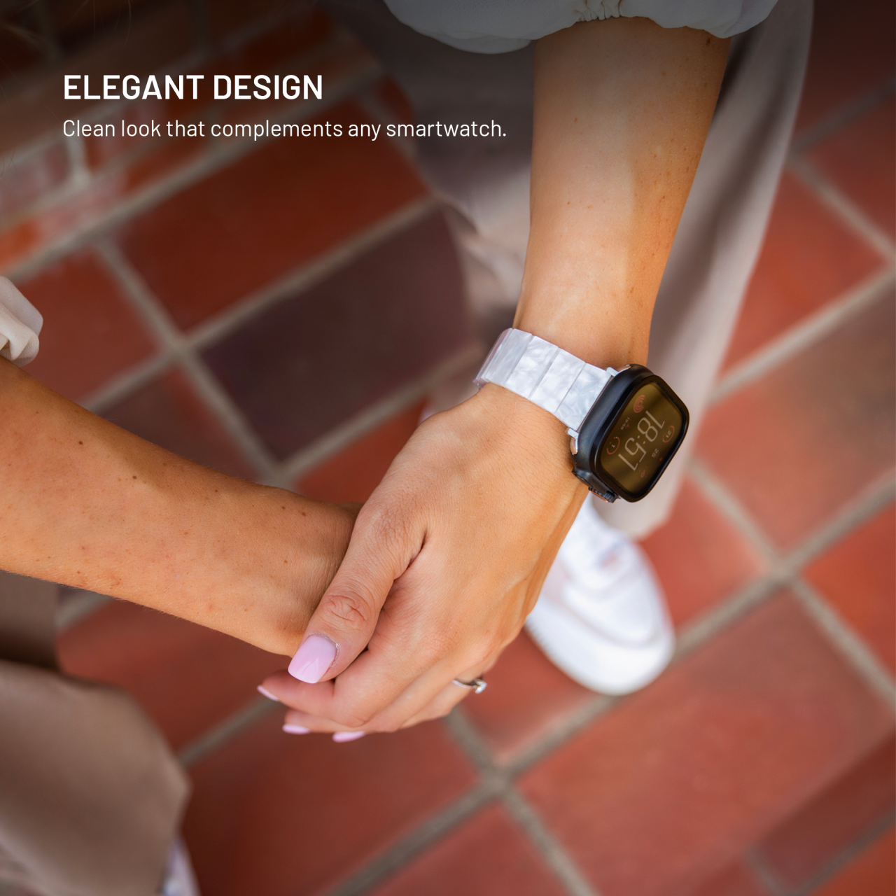Resinový řemínek FIXED Resin Strap pro Apple Watch 38/40/41mm, Cloud White