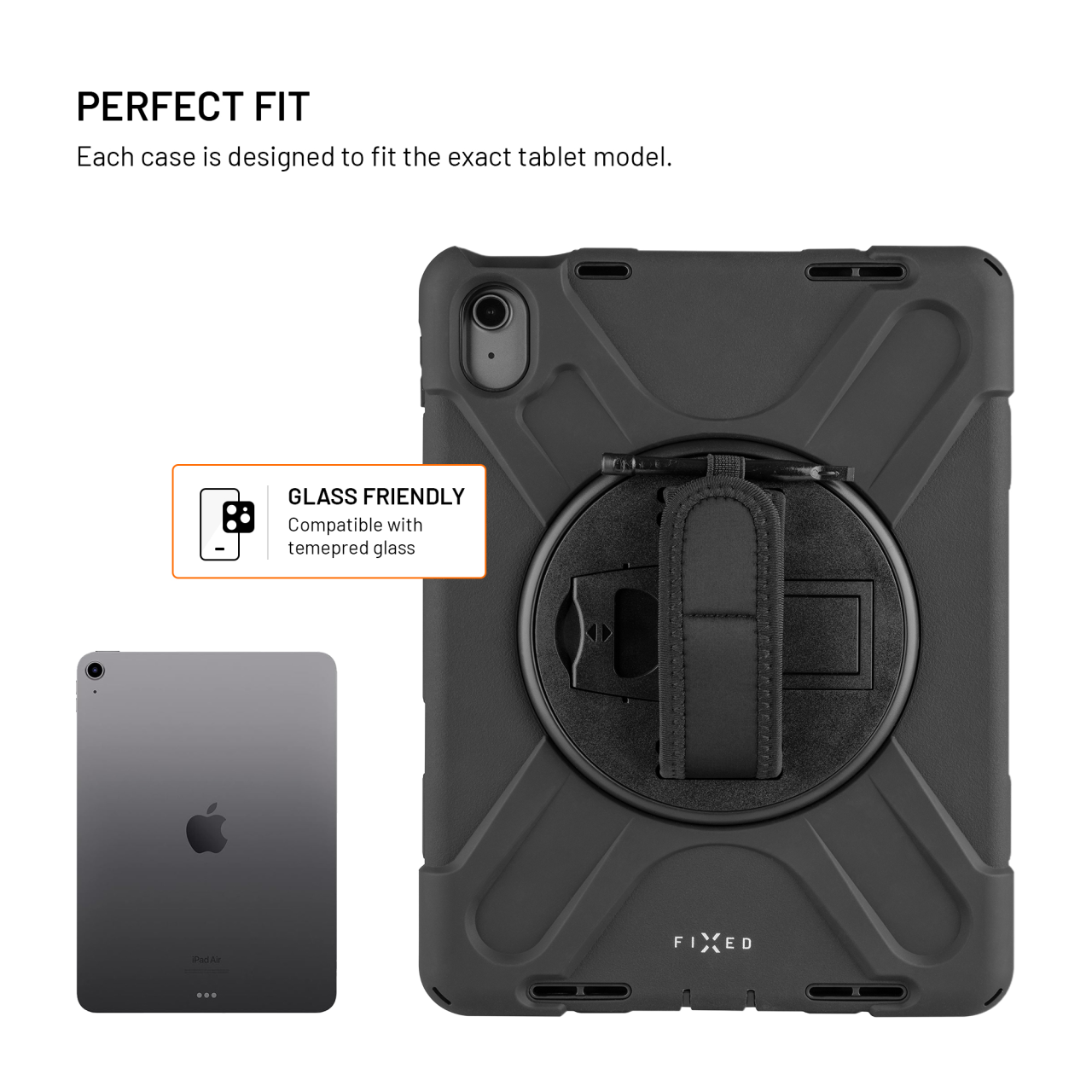 Odolné pouzdro se stojánkem FIXED Rugged Tab Case pro Apple iPad 10,9" (2022)/iPad 11" (2025), černé