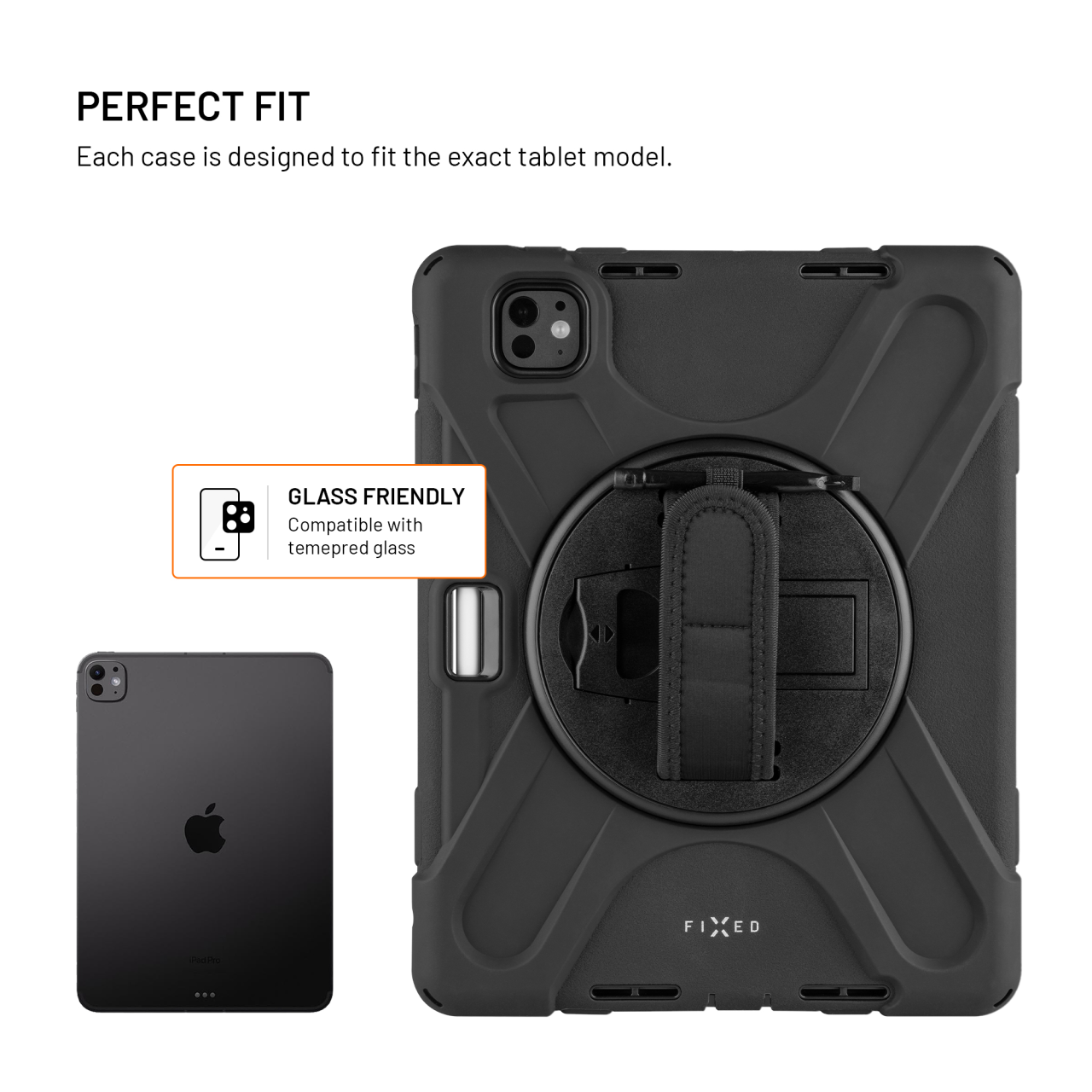 Odolné pouzdro se stojánkem FIXED Rugged Tab Case pro Apple iPad Pro 11" (2024), černé