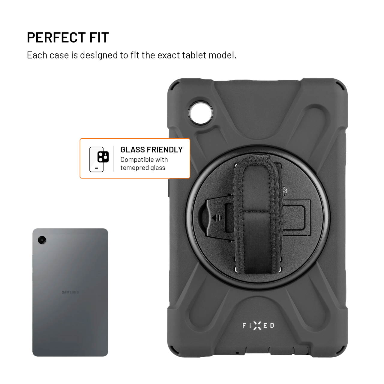Odolné pouzdro se stojánkem FIXED Rugged Tab Case pro Samsung Galaxy Tab A11, černé