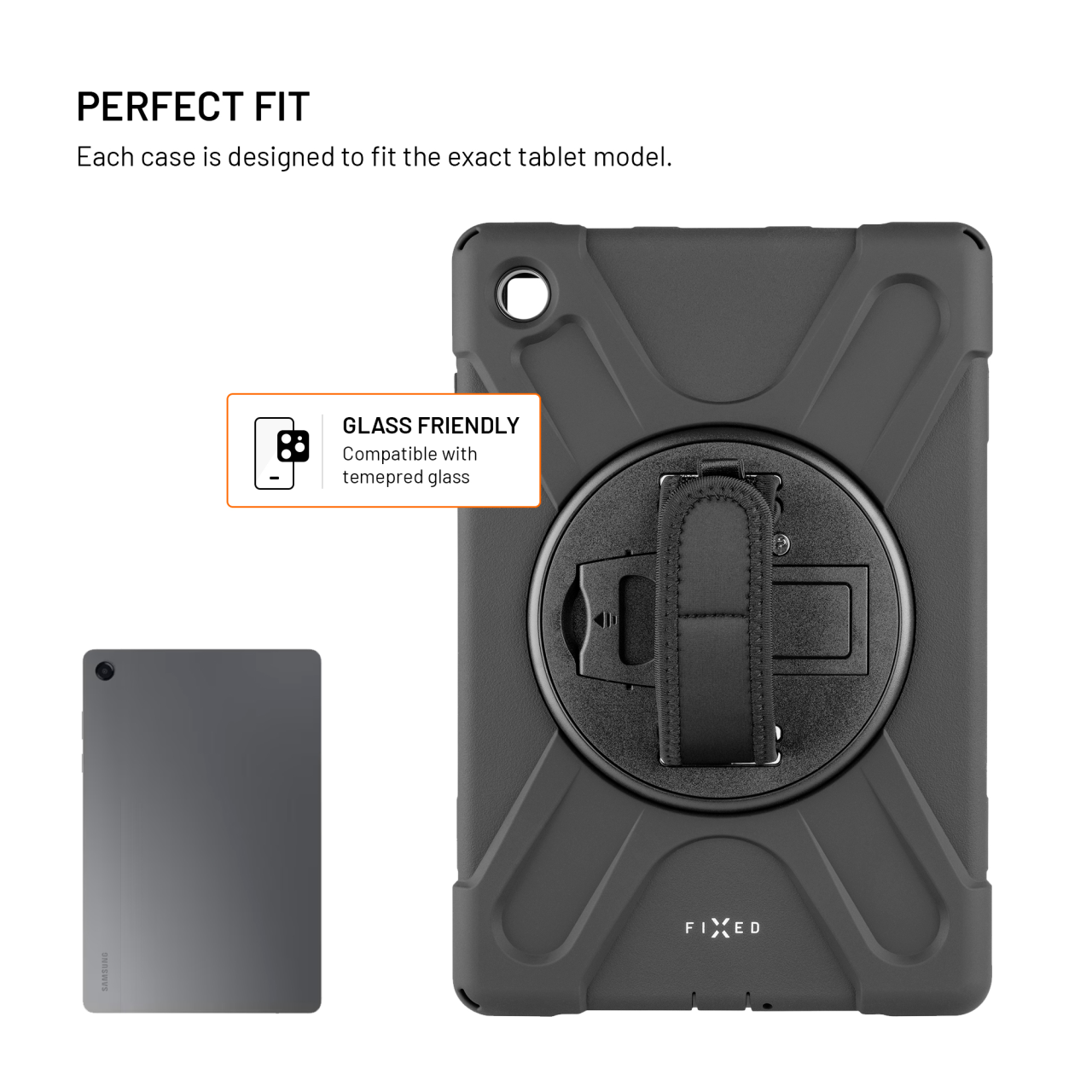 Odolné pouzdro se stojánkem FIXED Rugged Tab Case pro Samsung Galaxy Tab A11+, černé