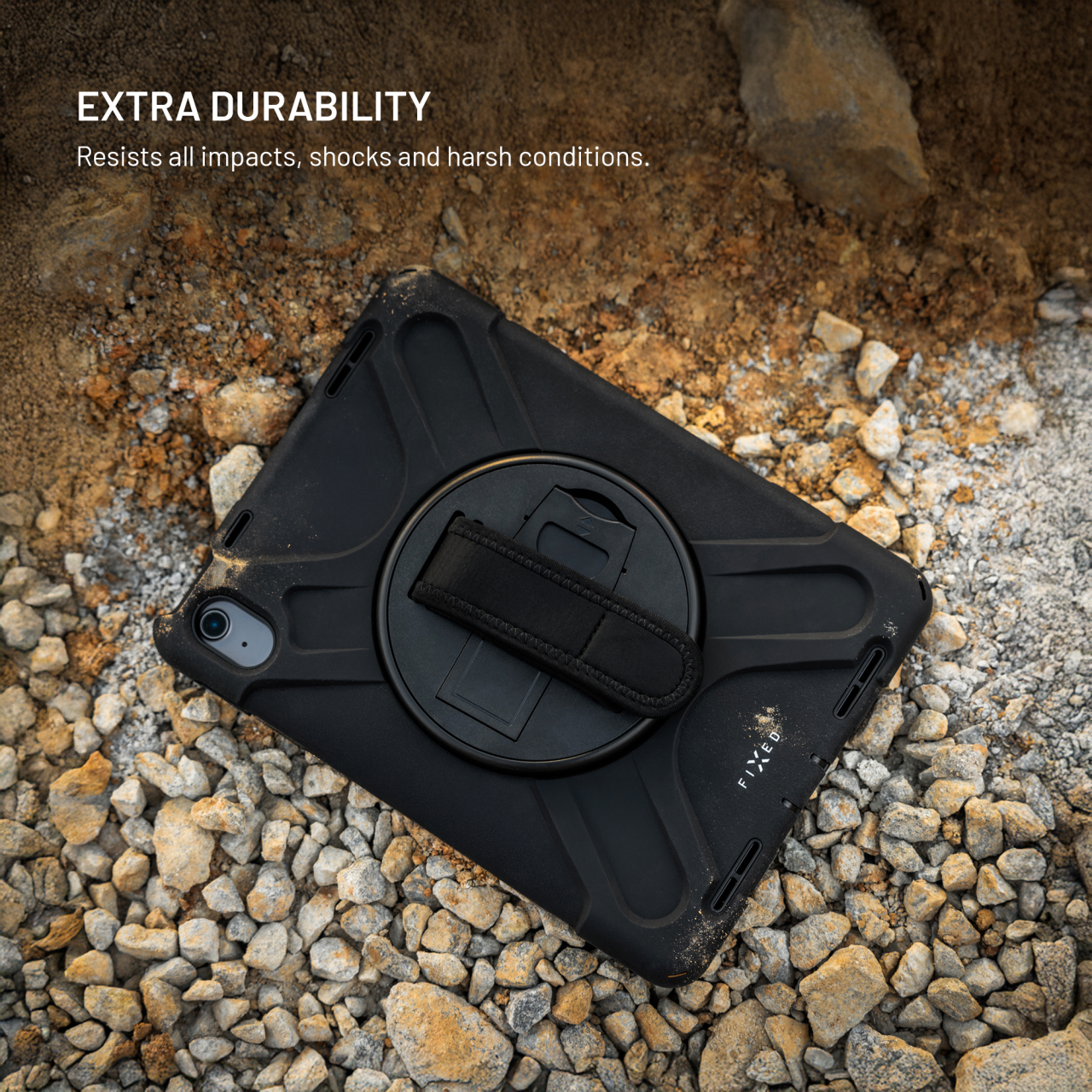 Odolné pouzdro se stojánkem FIXED Rugged Tab Case pro Apple iPad Pro 11" (2018-2022)/iPad Air (2020-2025), černé