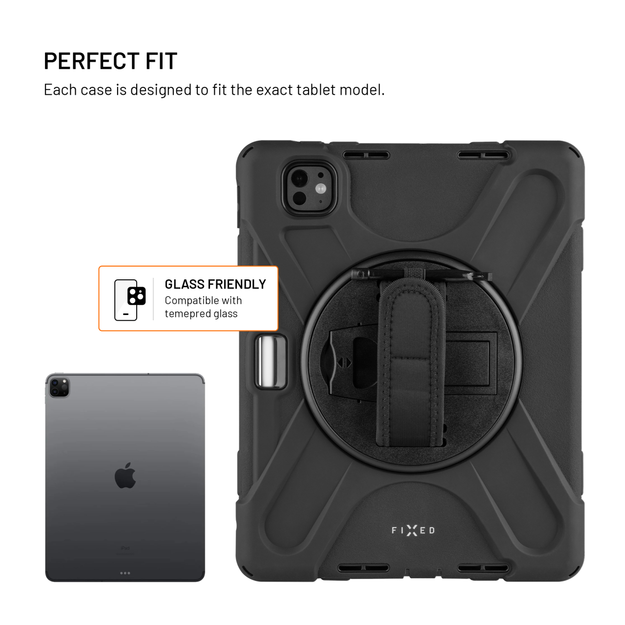 Odolné pouzdro se stojánkem FIXED Rugged Tab Case pro Apple iPad Pro 11" (2018-2022)/iPad Air (2020-2025), černé