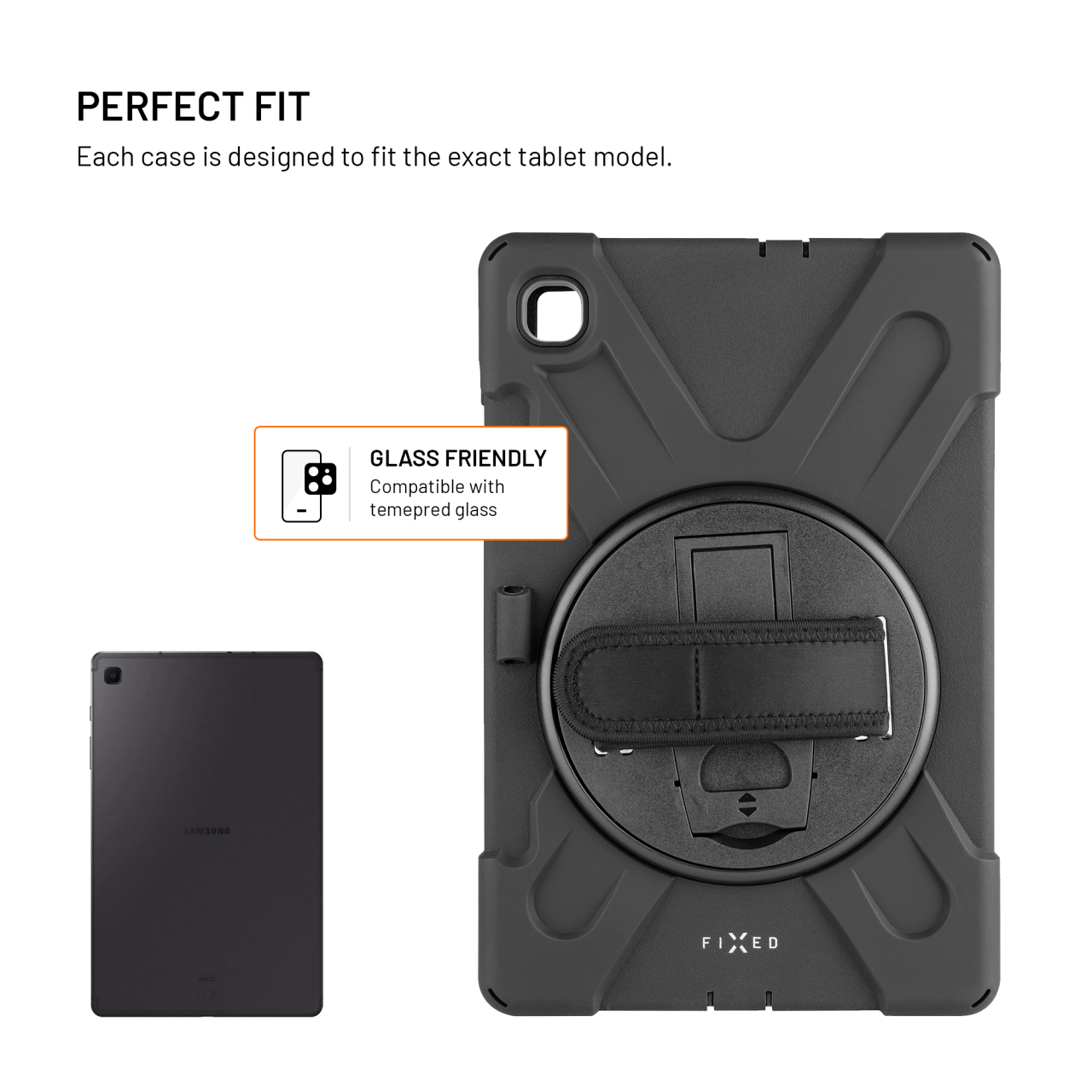 Odolné pouzdro se stojánkem FIXED Rugged Tab Case pro Samsung Galaxy Tab S6 Lite 2020/2022/2024, černé
