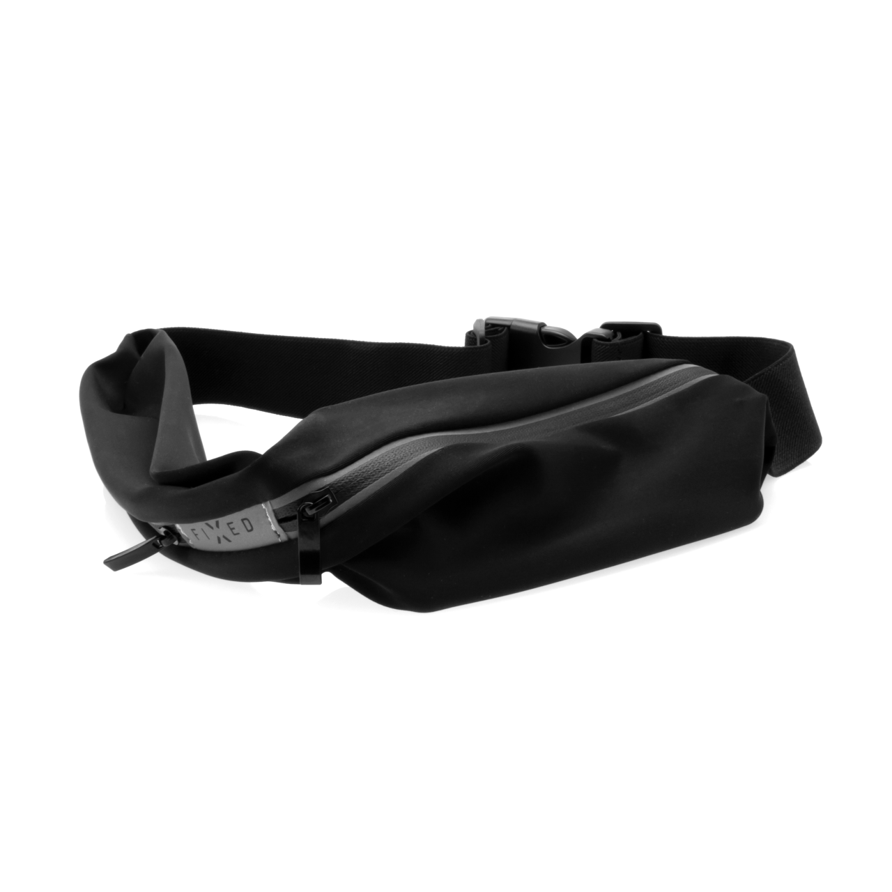 FIXED Univerzální sportovní opasek Sportbelt Duo se dvěma kapsami, černý
