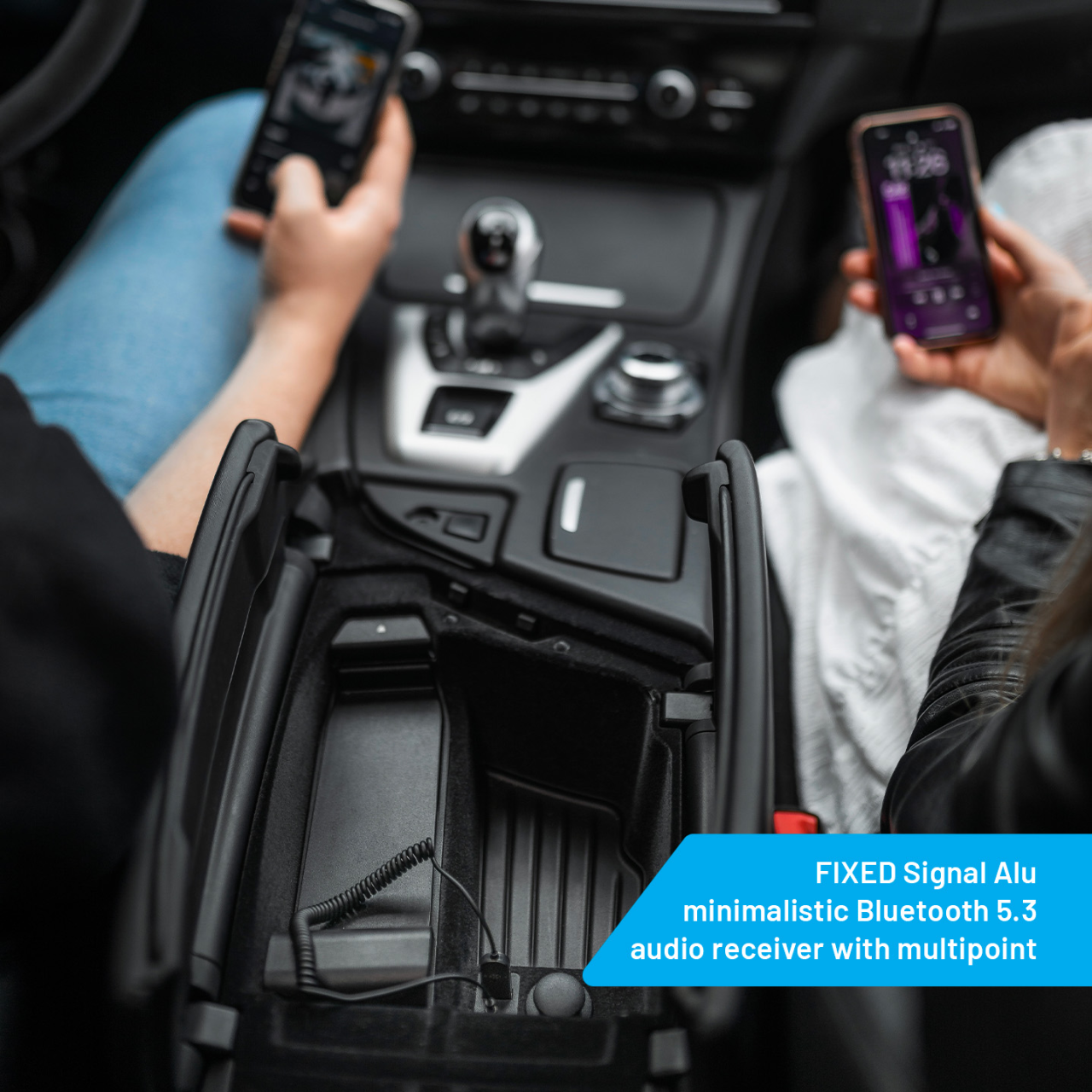 FIXED Bluetooth audio přijímač Signal Alu se zabudovaným mikrofonem, šedý