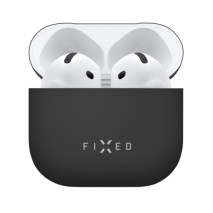 FIXED Ultratenké silikonové pouzdro Silky pro Apple AirPods 4, černé