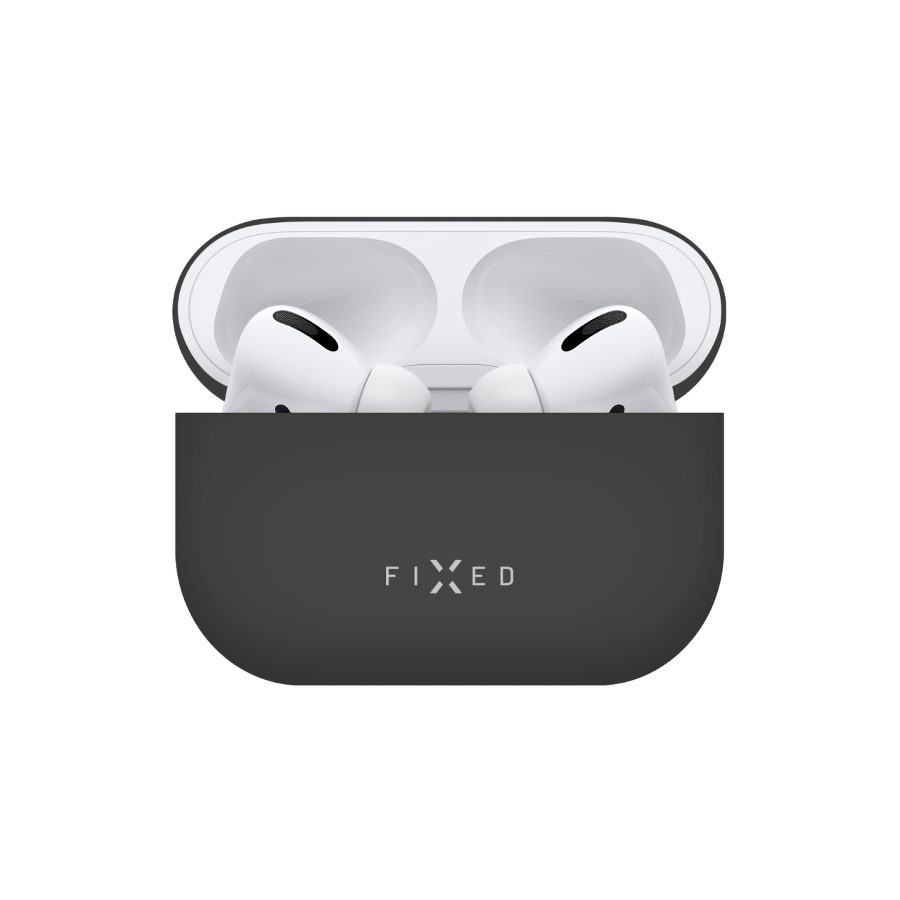 FIXED Ultratenké silikonové pouzdro Silky pro Apple Airpods, černé
