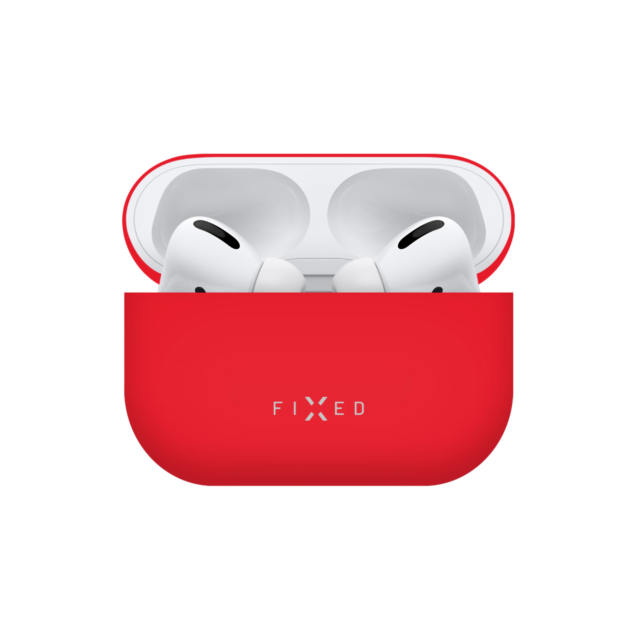 FIXED Ultratenké silikonové pouzdro Silky pro Apple Airpods, červené