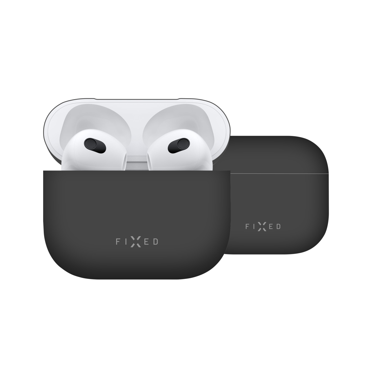 FIXED Ultratenké silikonové pouzdro Silky pro Apple Airpods 3, černé