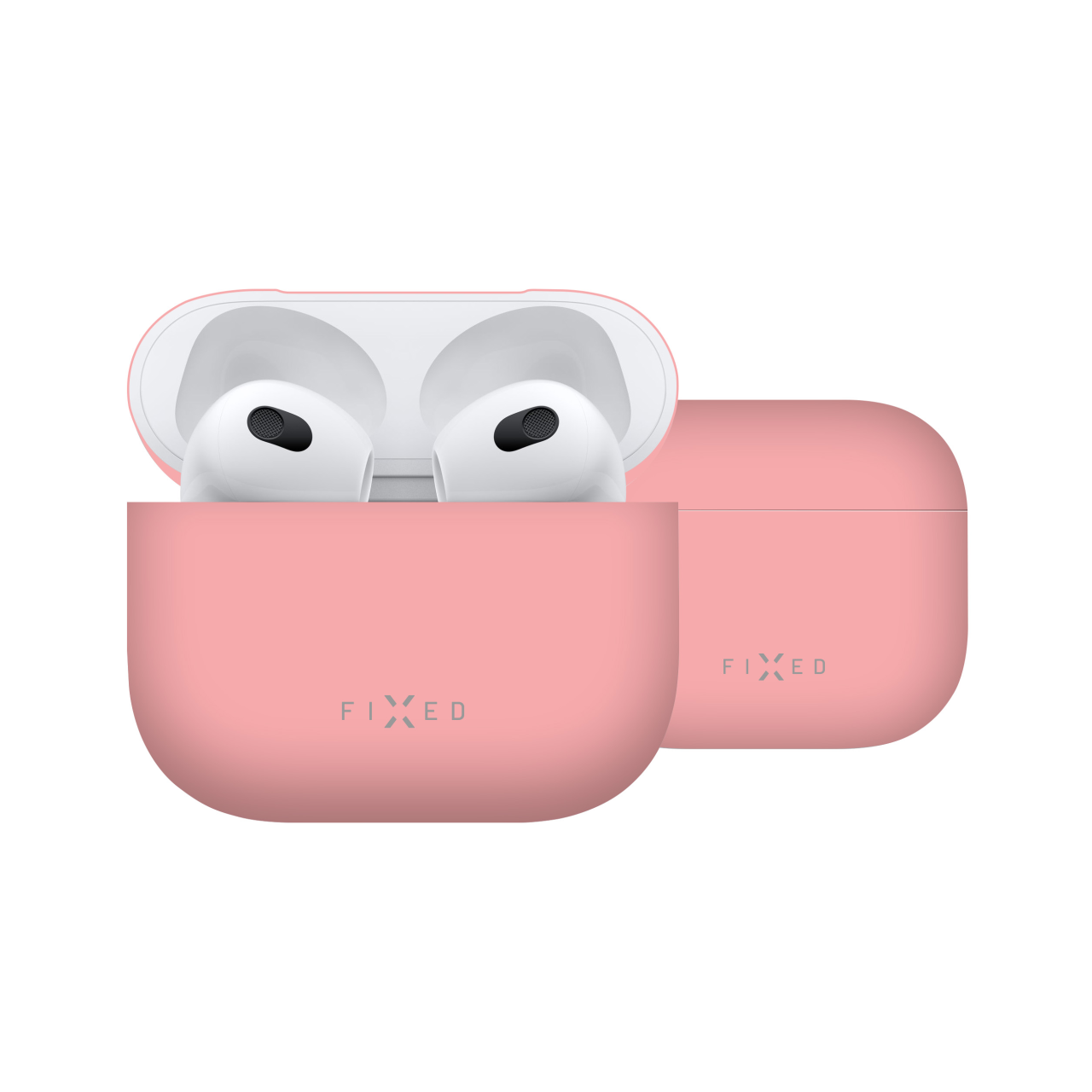 FIXED Ultratenké silikonové pouzdro Silky pro Apple Airpods 3, růžové