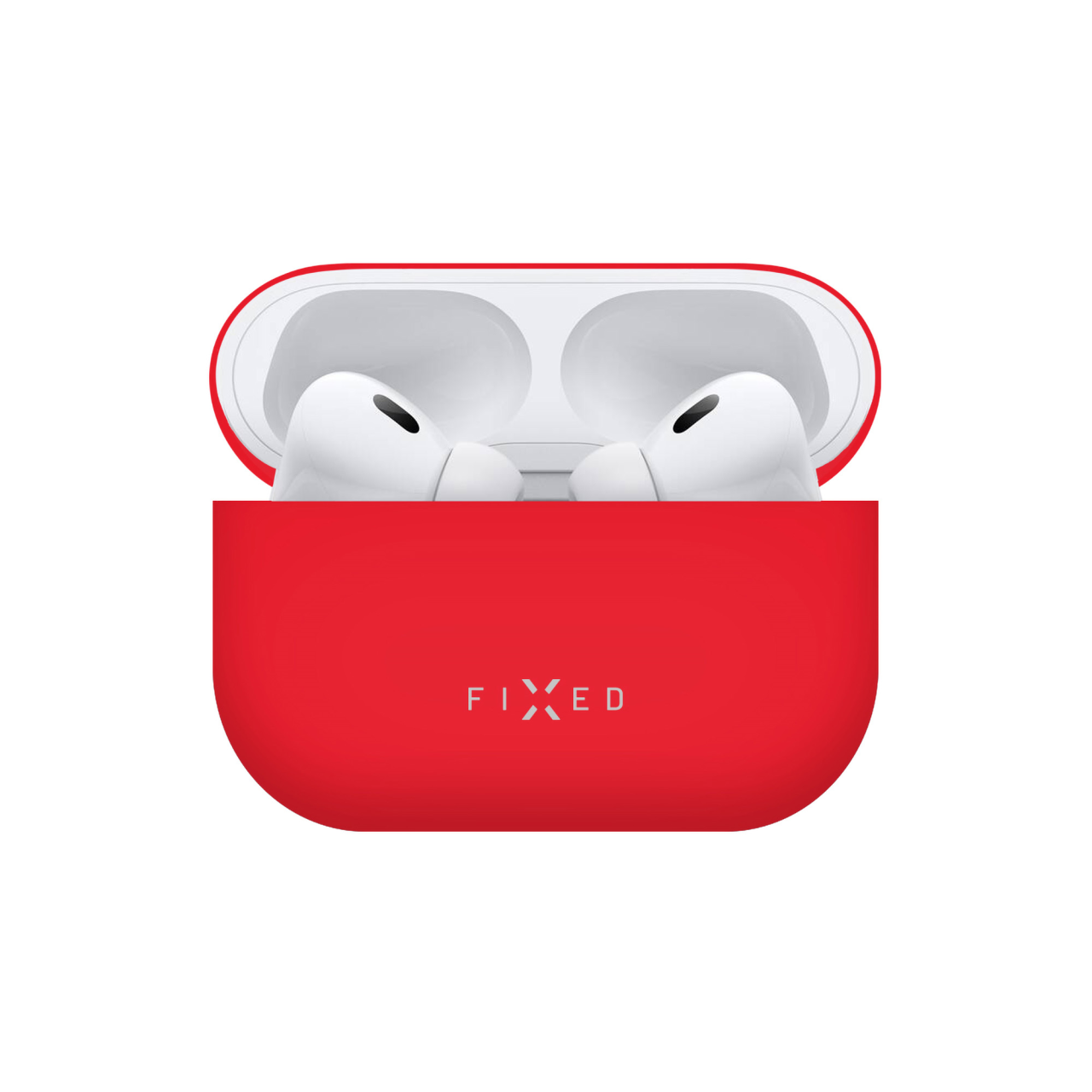 FIXED Ultratenké silikonové pouzdro Silky pro Apple AirPods Pro 2/Pro 2 (USB-C), červené
