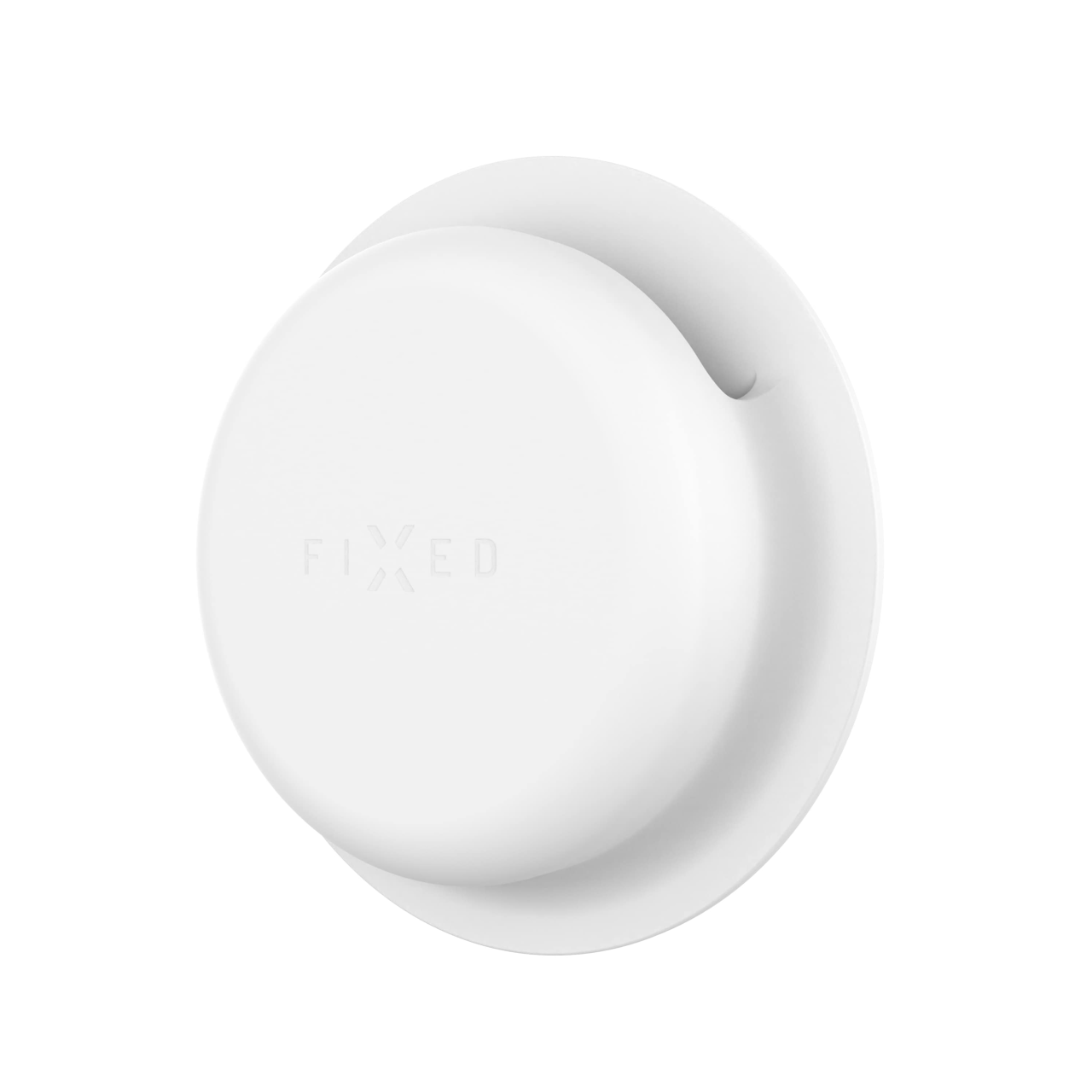 FIXED Silikonové nalepovací pouzdro Silky Sticker pro Apple AirTag, double pack, bílé