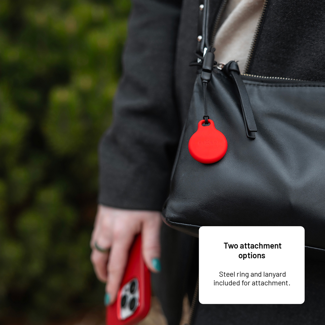 FIXED Silikonové pouzdro silky pro Apple AirTag, černé