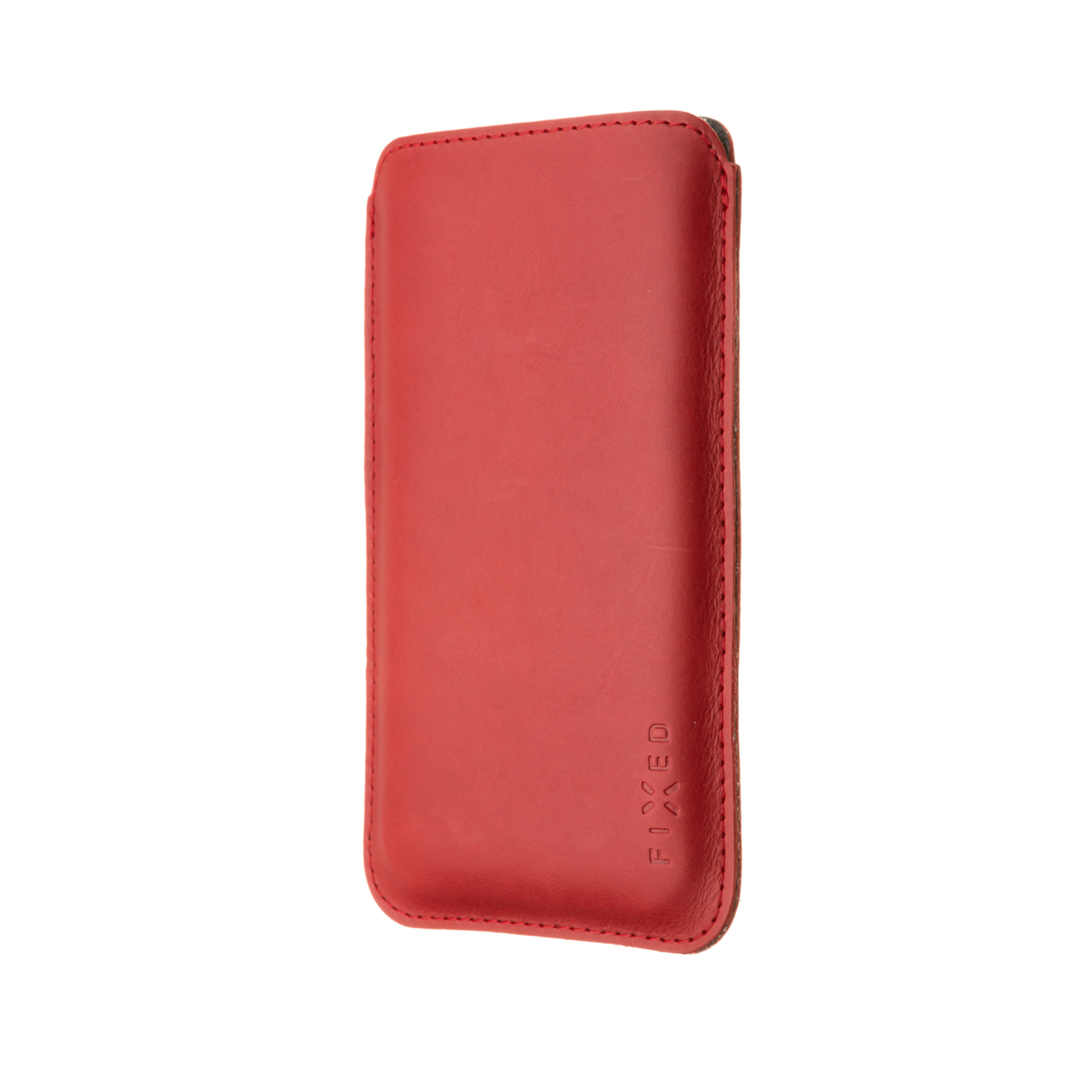 FIXED Tenké pouzdro Slim vyrobené z pravé kůže pro Apple iPhone 12/12 Pro/13/13 Pro, červené