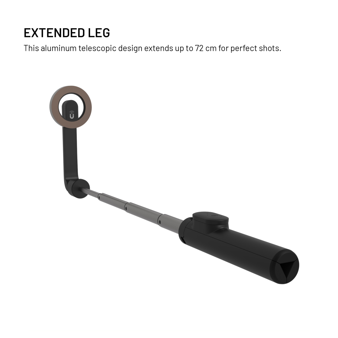 FIXED Selfie stick s tripodem MagSnap s podporou MagSafe a bezdrátovou spouští, černý