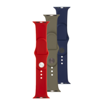 3x set silikonových řemínků FIXED Silicone Strap pro Apple Watch 42/44/45/46/49mm v různých barvách, variace 3