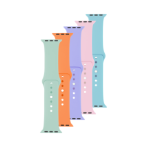 FIXED 5x set silikonových řemínků Silicone Strap pro Apple Watch 42/44/45/46/49mm v různých barvách, variace 2