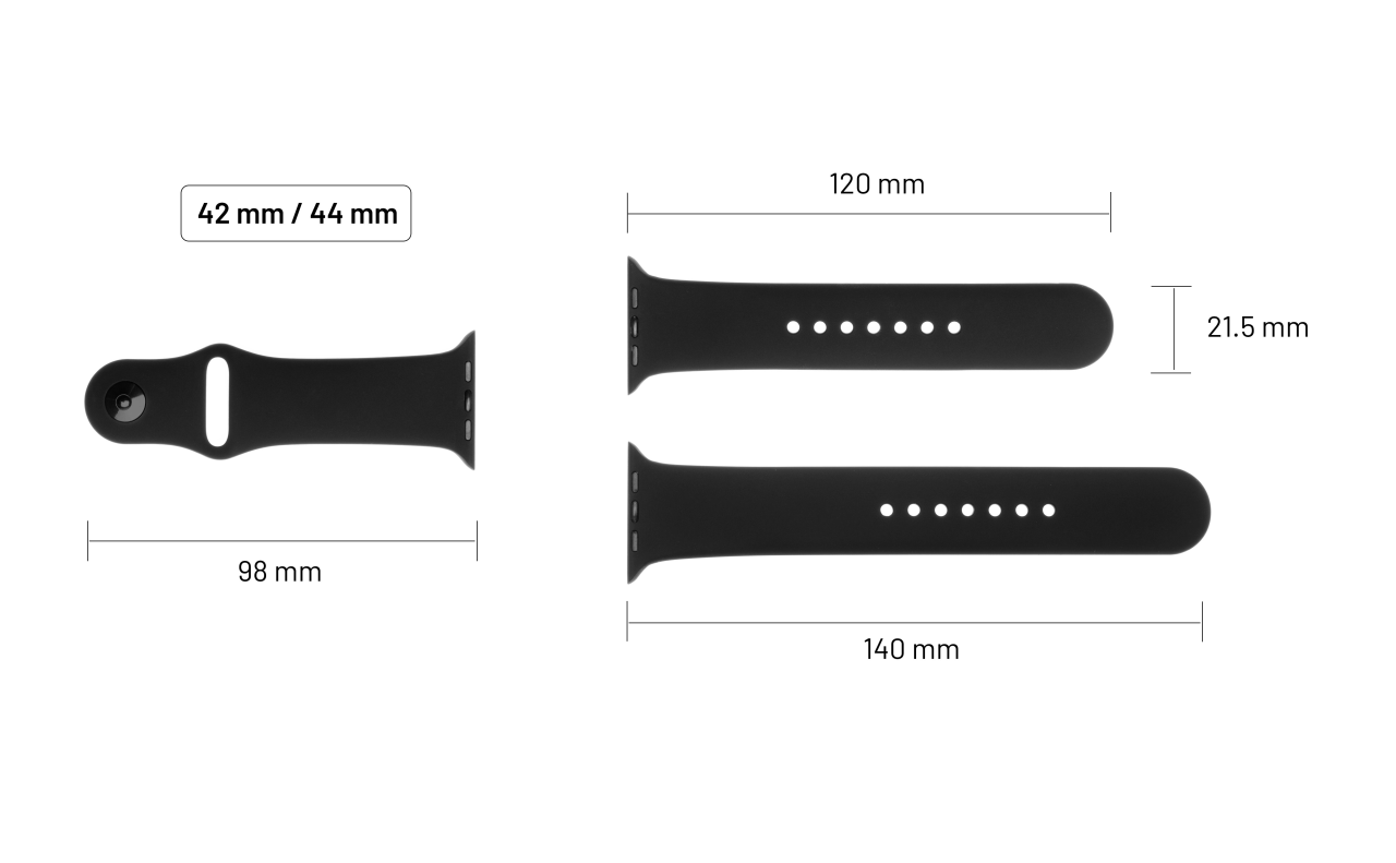 FIXED Set silikonových řemínků Silicone Strap pro Apple Watch 42/44/45/46/49mm, olivový