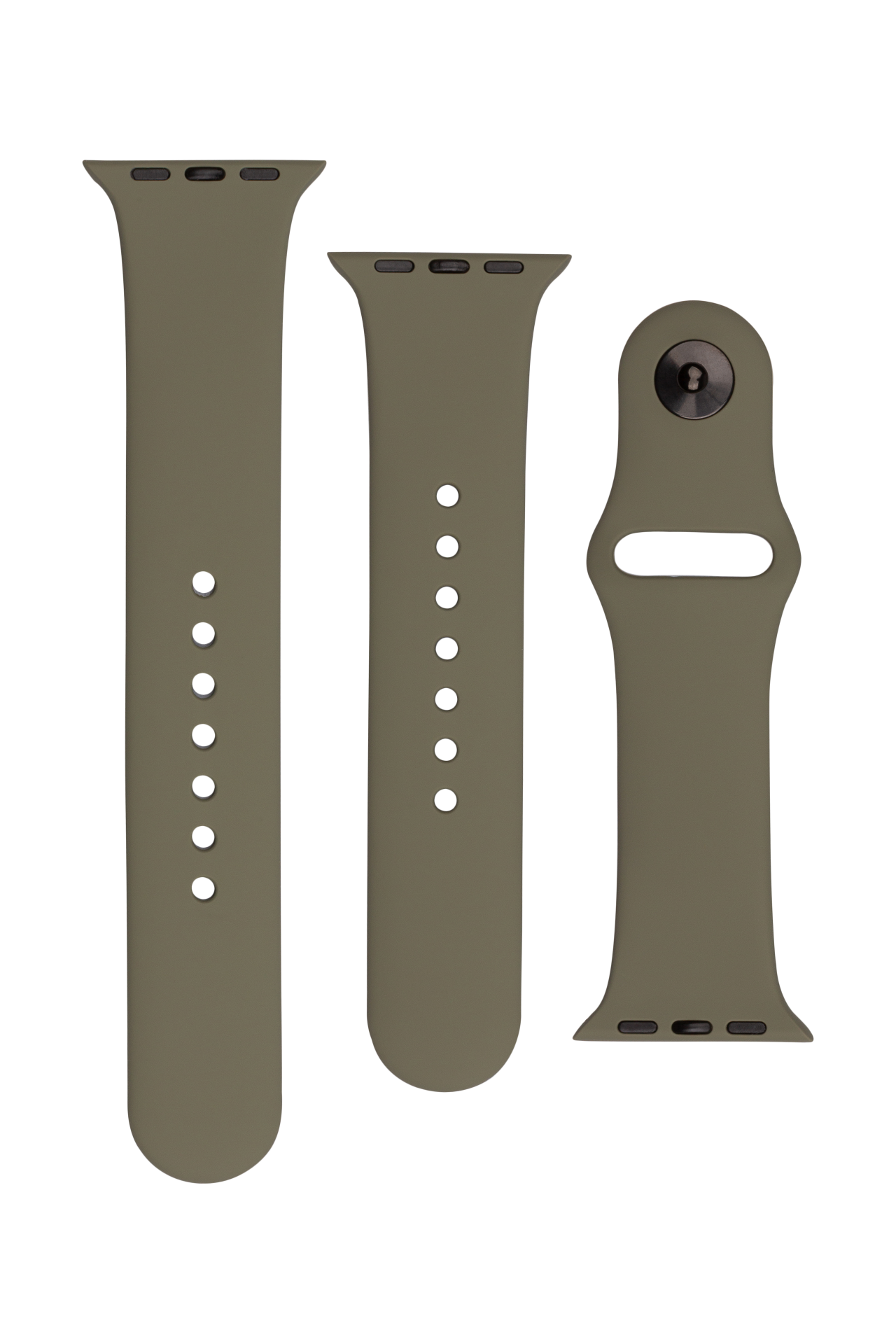 FIXED Set silikonových řemínků Silicone Strap pro Apple Watch 42/44/45/46/49mm, olivový