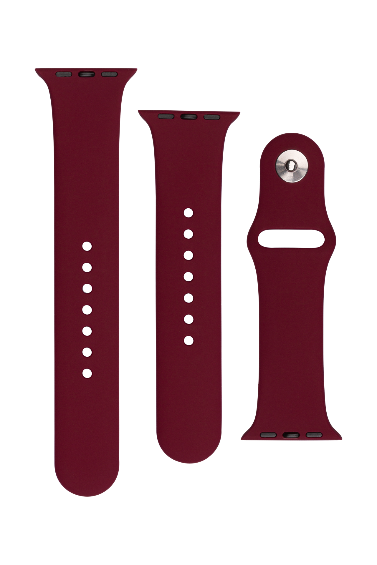 FIXED Set silikonových řemínků Silicone Strap pro Apple Watch 42/44/45/46/49mm, vínově červený