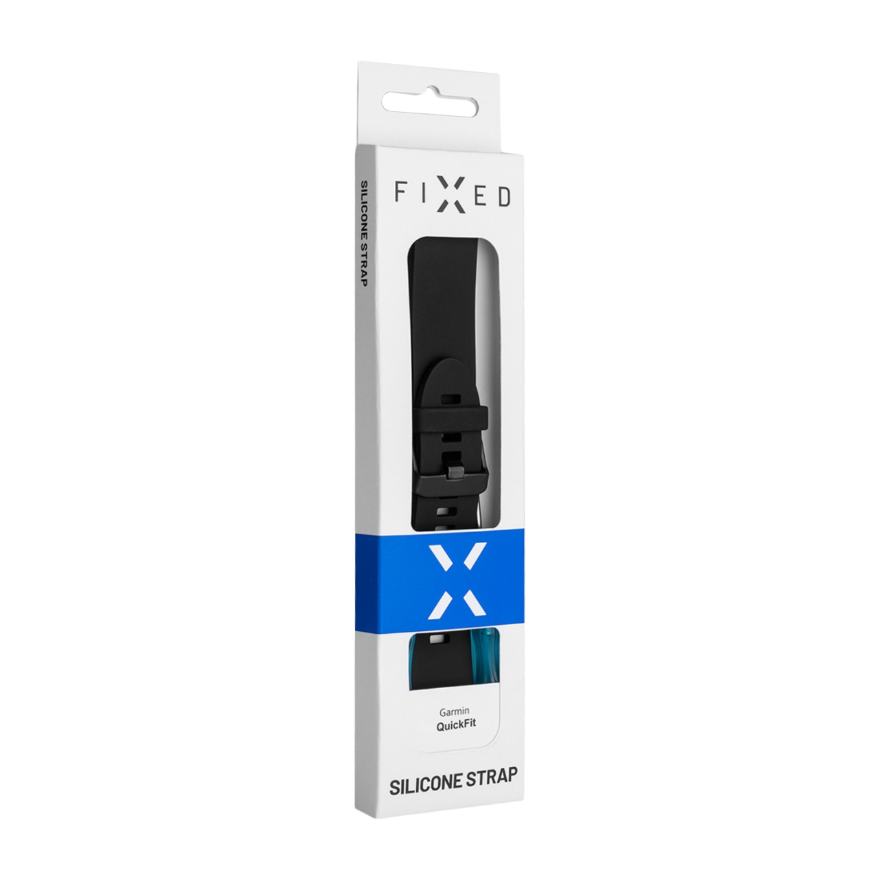 FIXED Silikonový řemínek Silicone Strap pro Garmin QuickFit 20mm, černý