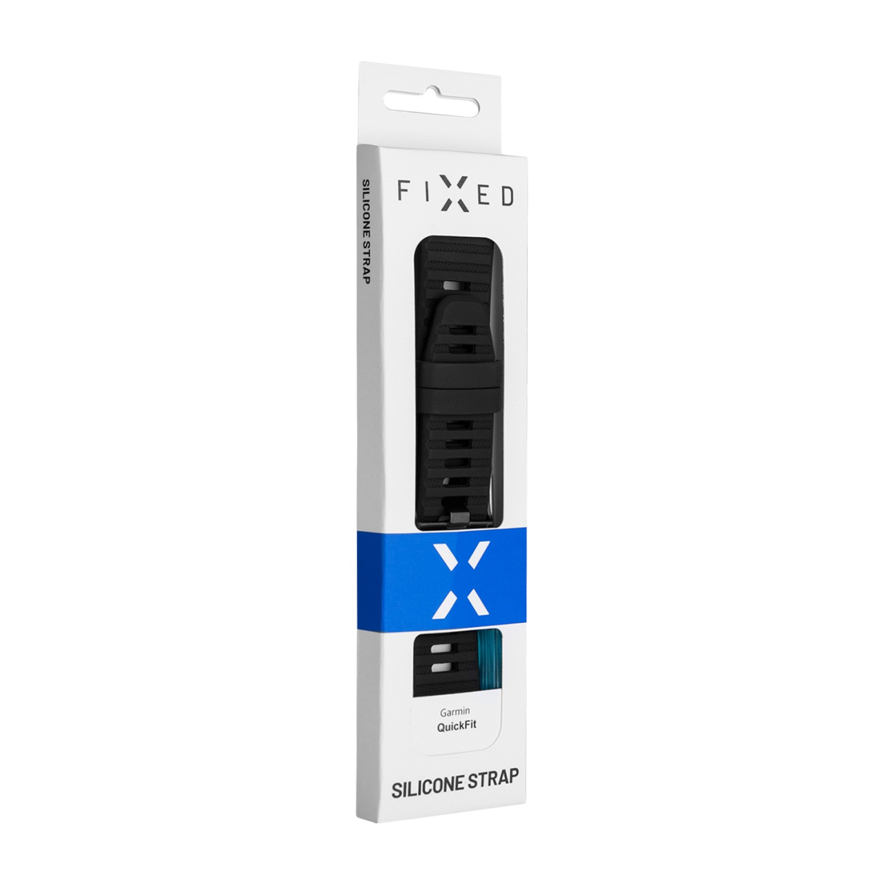 FIXED Silikonový řemínek Silicone Strap pro Garmin QuickFit 26mm, černý