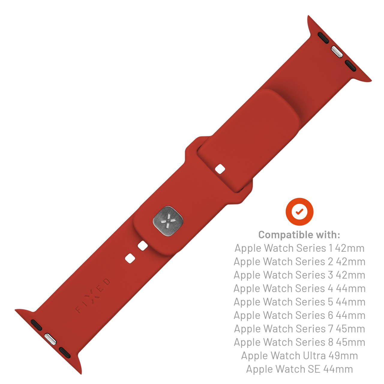 FIXED Set silikonových řemínků Silicone Sporty Strap pro Apple Watch Ultra 49mm, červený