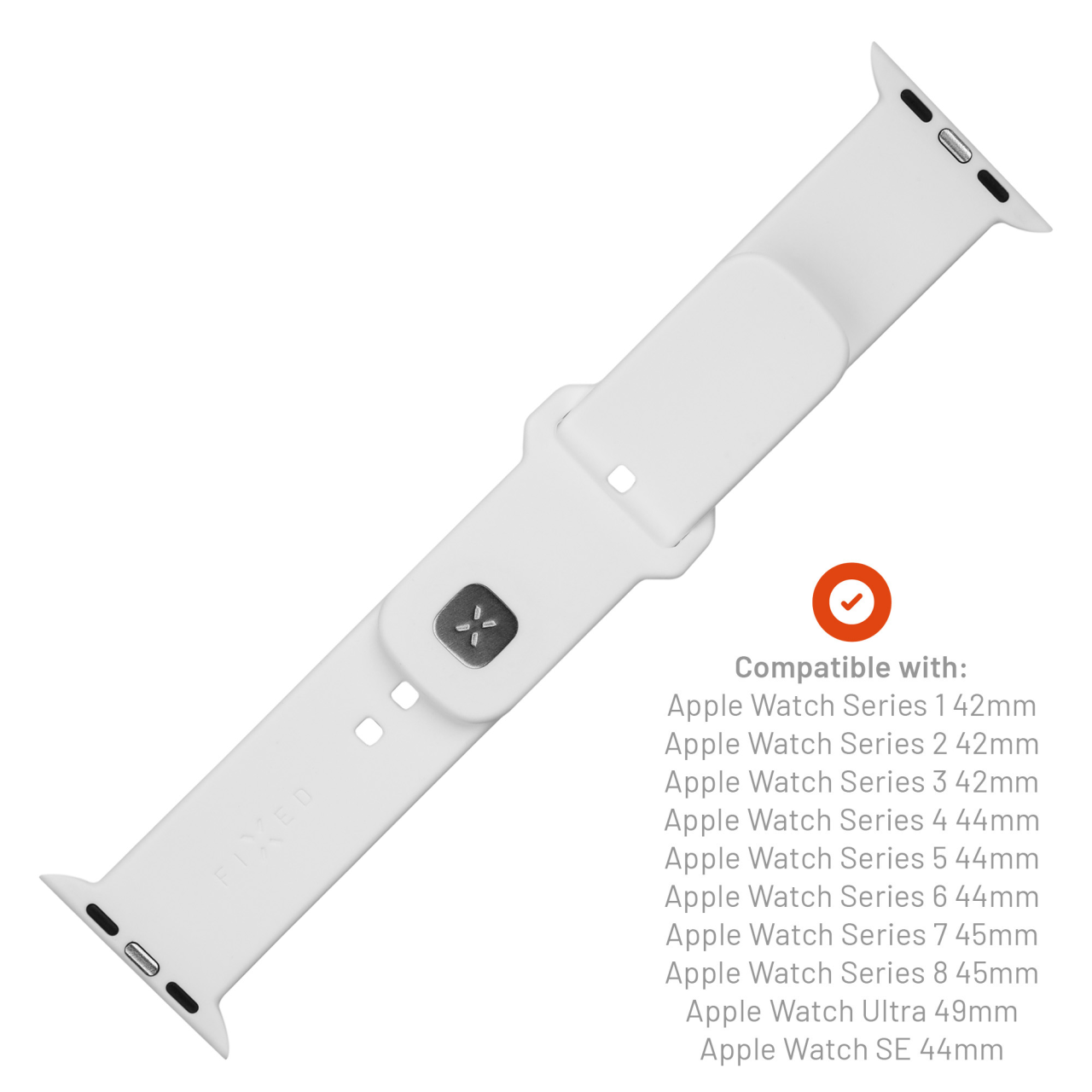 FIXED Set silikonových řemínků Silicone Sporty Strap pro Apple Watch Ultra 49mm, bílý