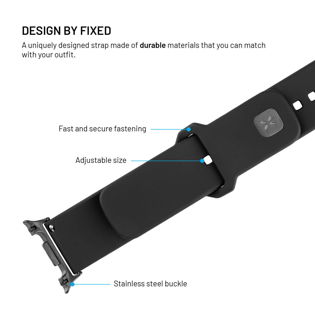 Řemínek Galaxy Watch 8 FIXED Silicone Sporty černý