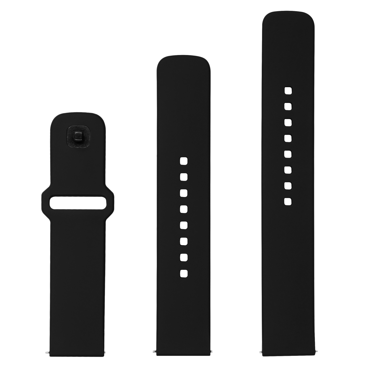 FIXED Set silikonových řemínků Silicone Sporty Strap s Quick Release 20mm pro smartwatch, černý