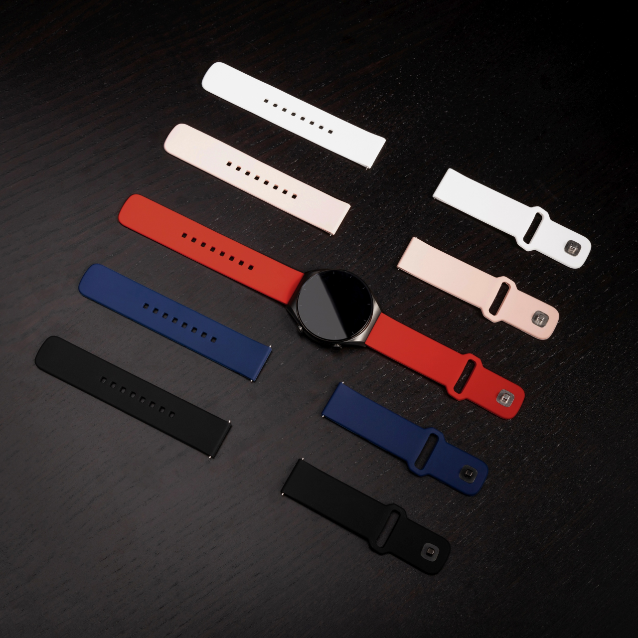 FIXED Set silikonových řemínků Silicone Sporty Strap s Quick Release 20mm pro smartwatch, černý