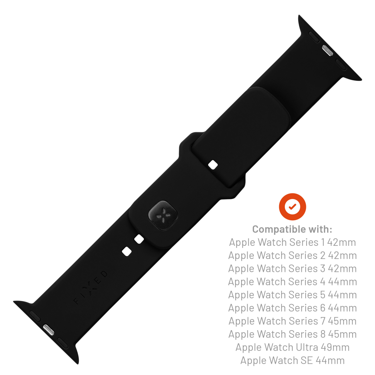FIXED Set silikonových řemínků Silicone Sporty Strap pro Apple Watch 42/44/45/46mm, černý