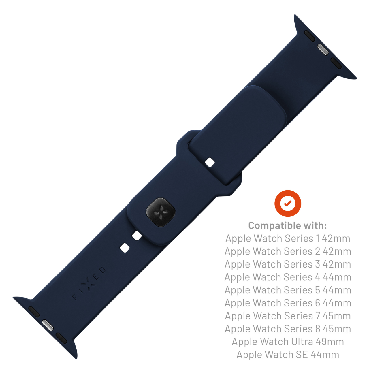 FIXED Set silikonových řemínků Silicone Sporty Strap pro Apple Watch 42/44/45/46mm, modrý