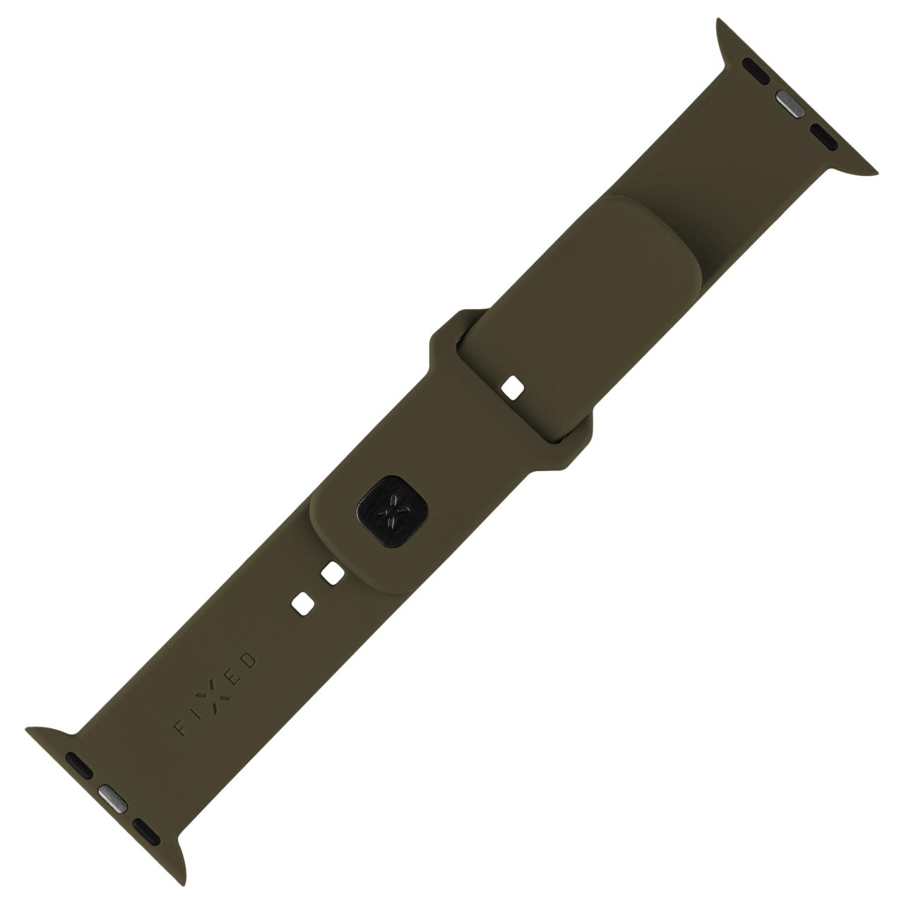 FIXED Set silikonových řemínků Silicone Sporty Strap pro Apple Watch 42/44/45/46mm, olivový