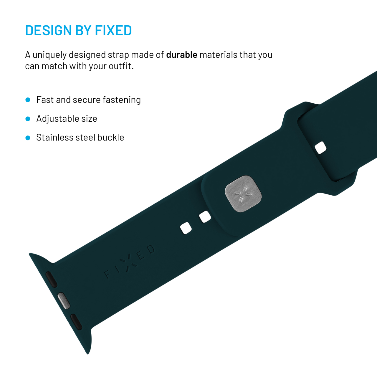 FIXED Set silikonových řemínků Silicone Sporty Strap pro Apple Watch 38/40/41mm, tmavě zelený