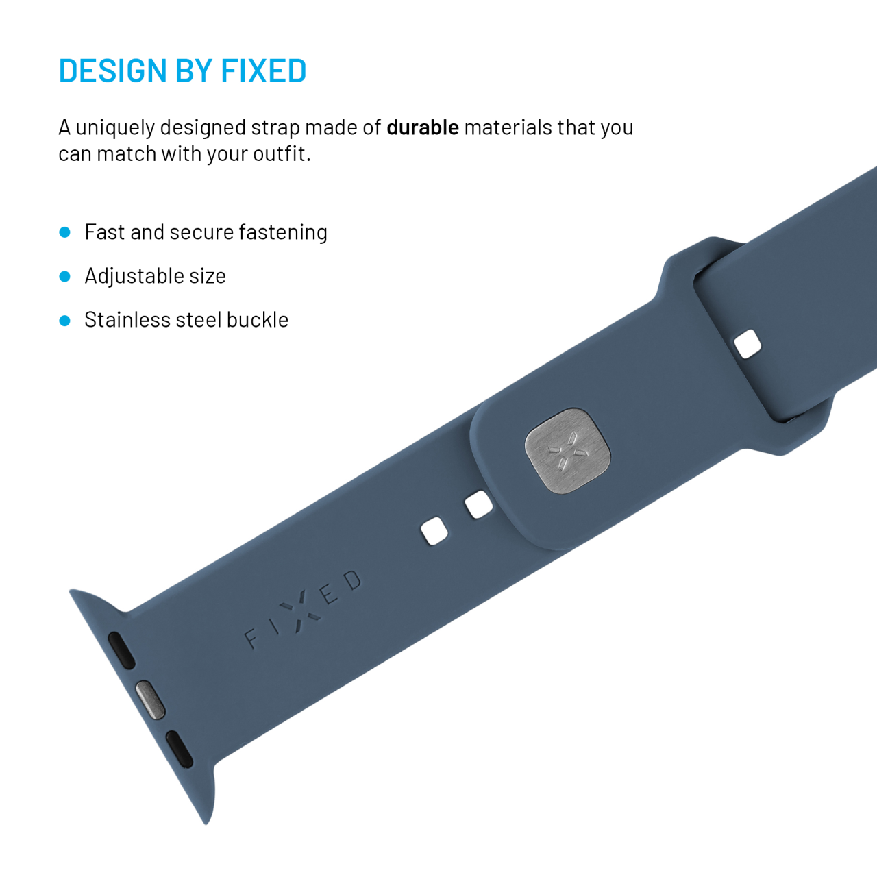 FIXED Set silikonových řemínků Silicone Sporty Strap pro Apple Watch 38/40/41mm, zelenomodrý
