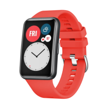 FIXED Silikonový řemínek Silicone Strap pro Huawei Watch FIT, červený