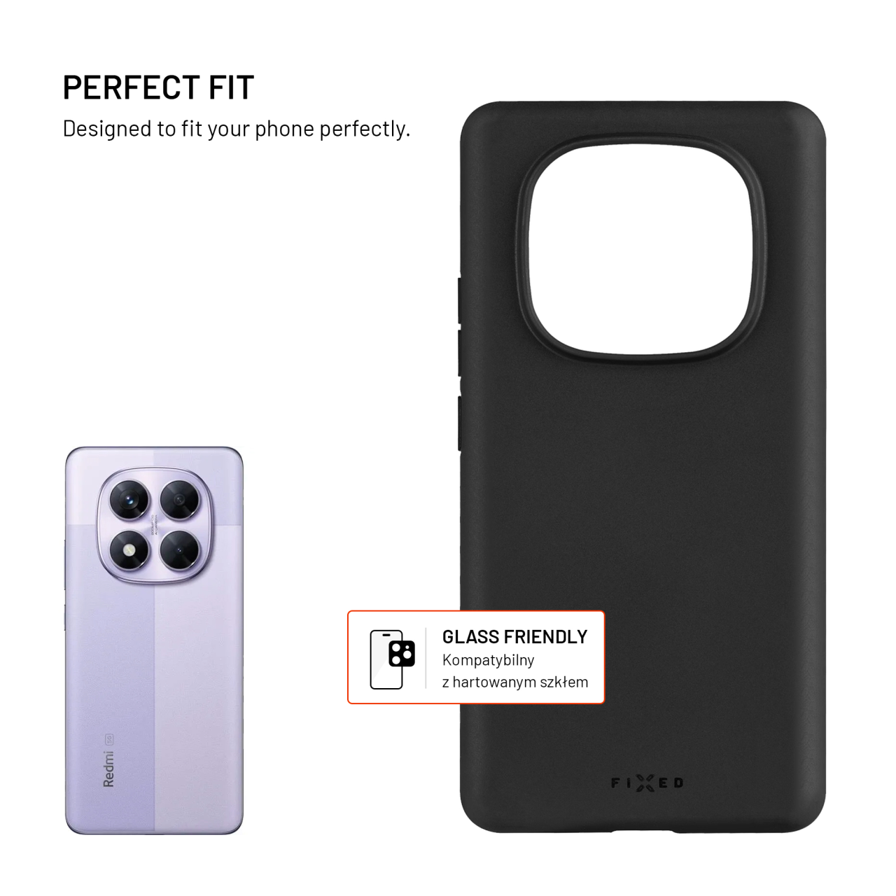 FIXED Zadní pogumovaný kryt Story pro Xiaomi Redmi Note 14 Pro 5G/POCO X7, černý