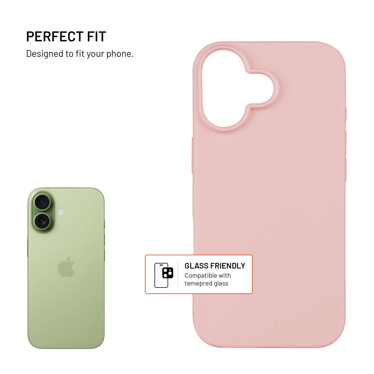 FIXED Story iPhone 17 – růžový pogumovaný kryt