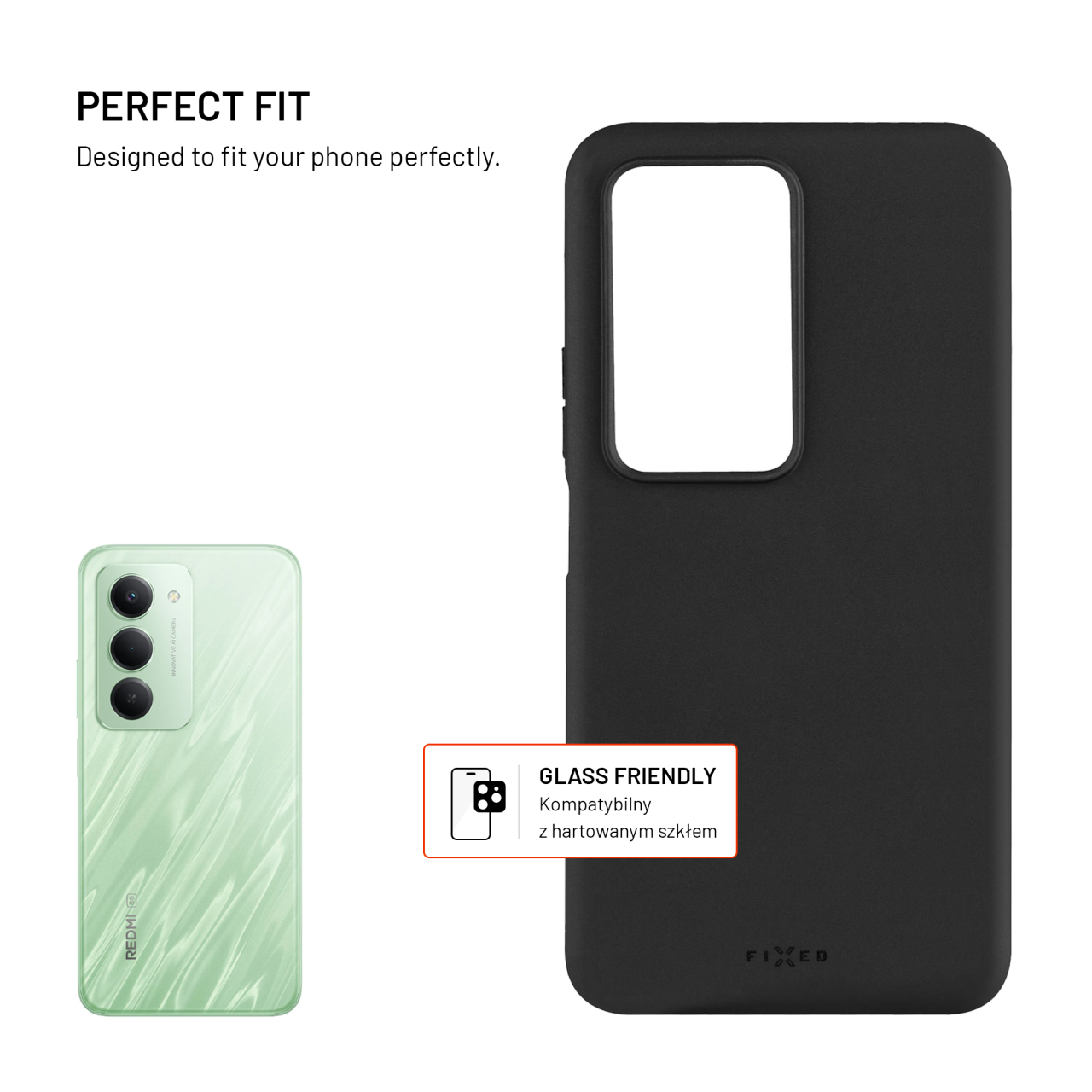 Zadní pogumovaný kryt FIXED Story pro Xiaomi Redmi 15 4G/5G, černý