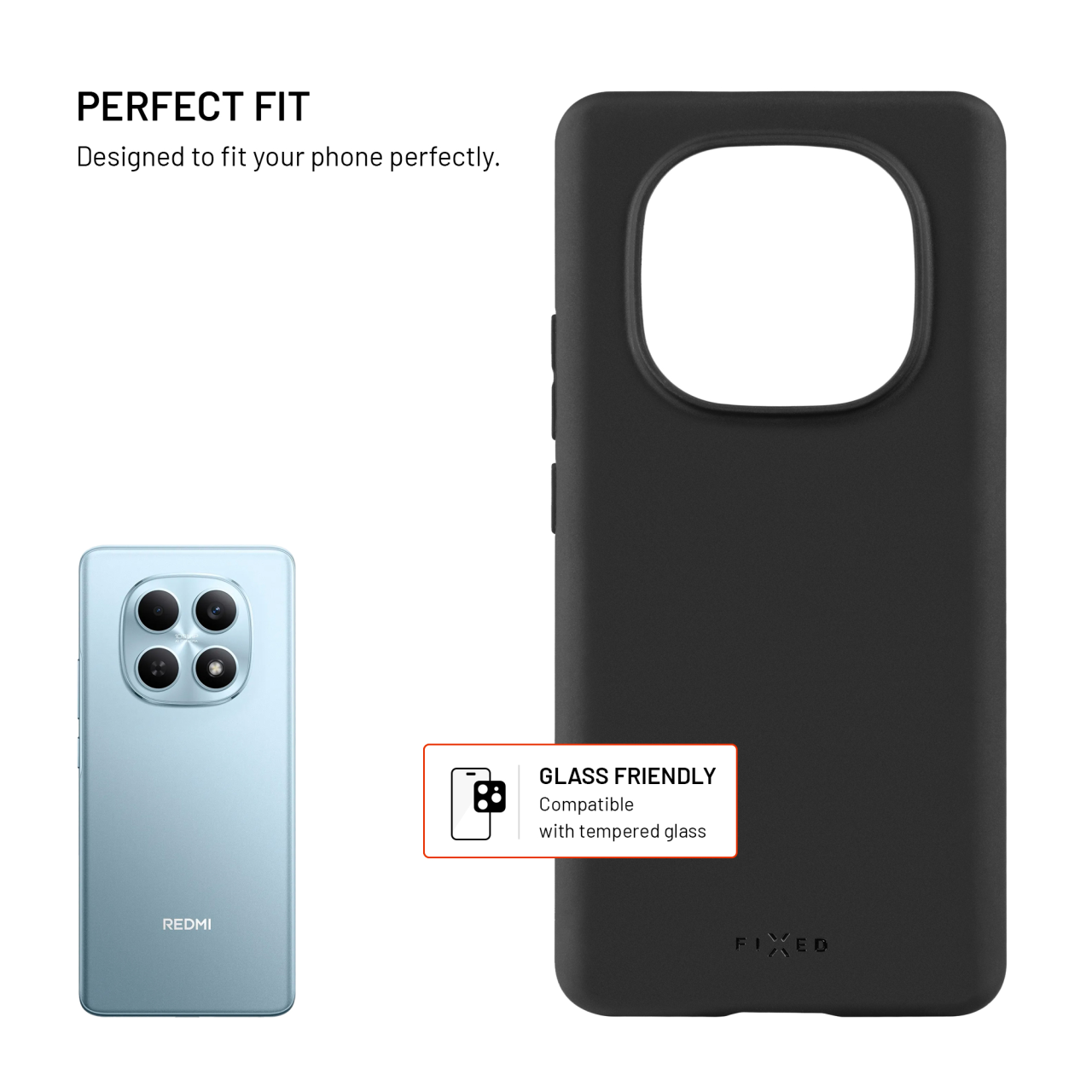Zadní pogumovaný kryt FIXED Story pro Xiaomi Redmi Note 15 4G/5G/POCO M8 5G, černý