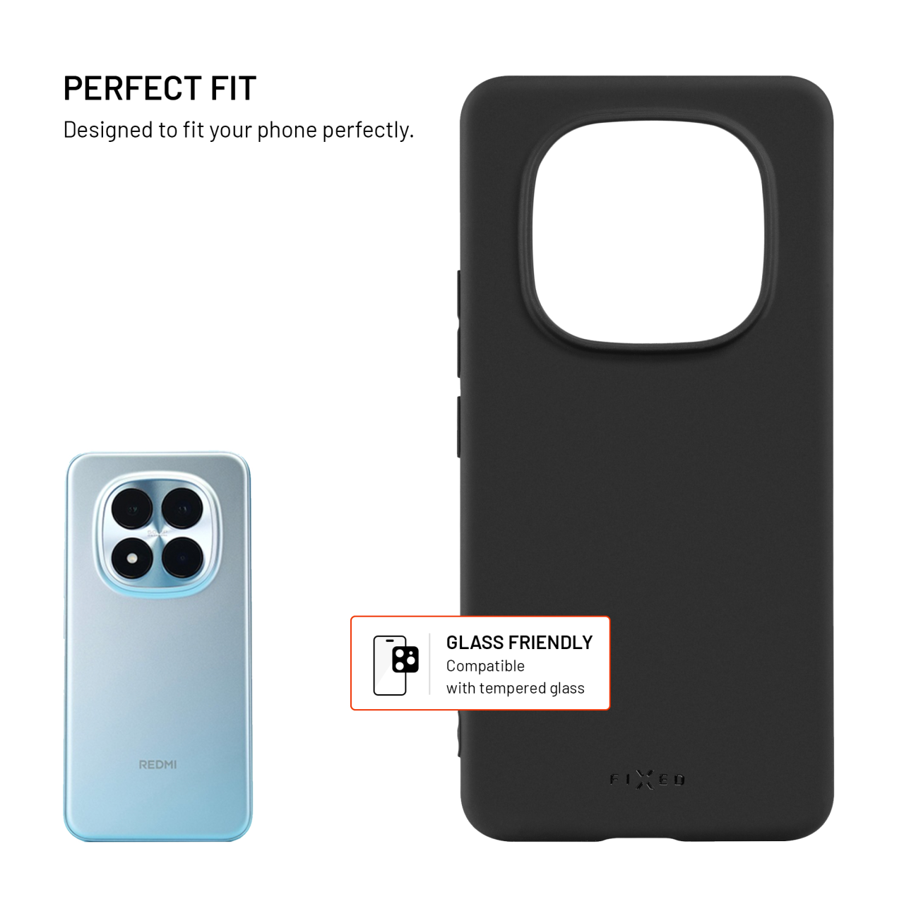 Zadní pogumovaný kryt FIXED Story pro Xiaomi Redmi Note 15 Pro 4G, černý
